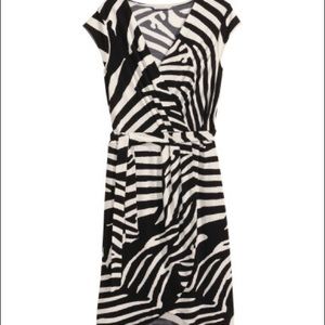 H&M Zebra print wrap dress
